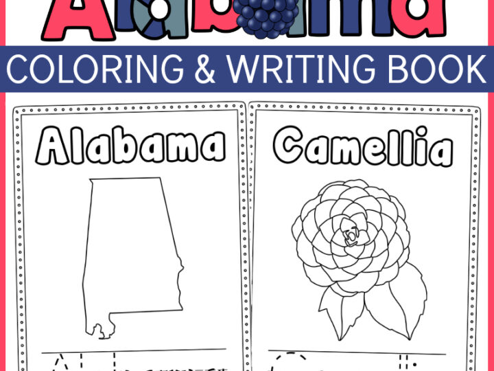 Alabama Coloring and Handwriting Sheets