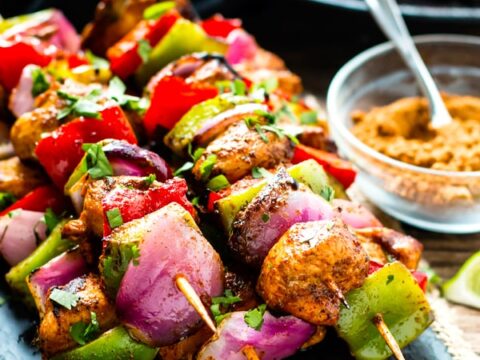 Image for Grilled Fajita Chicken Kabobs with Vegetables | Low-Carb, Paleo