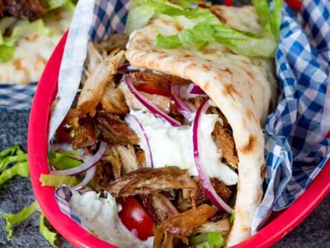 Image for Pork Gyros with Tzatziki and Sweet Chili Sauce