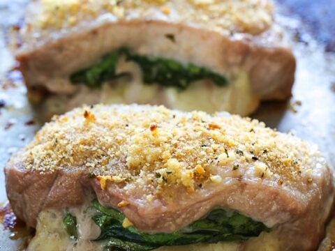 Image for Stuffed Baked Pork Chops with Prosciutto and Mozzarella