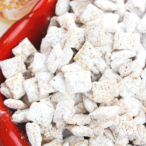your kids will love eating and helping to make this cookie butter muddy buddies recipe