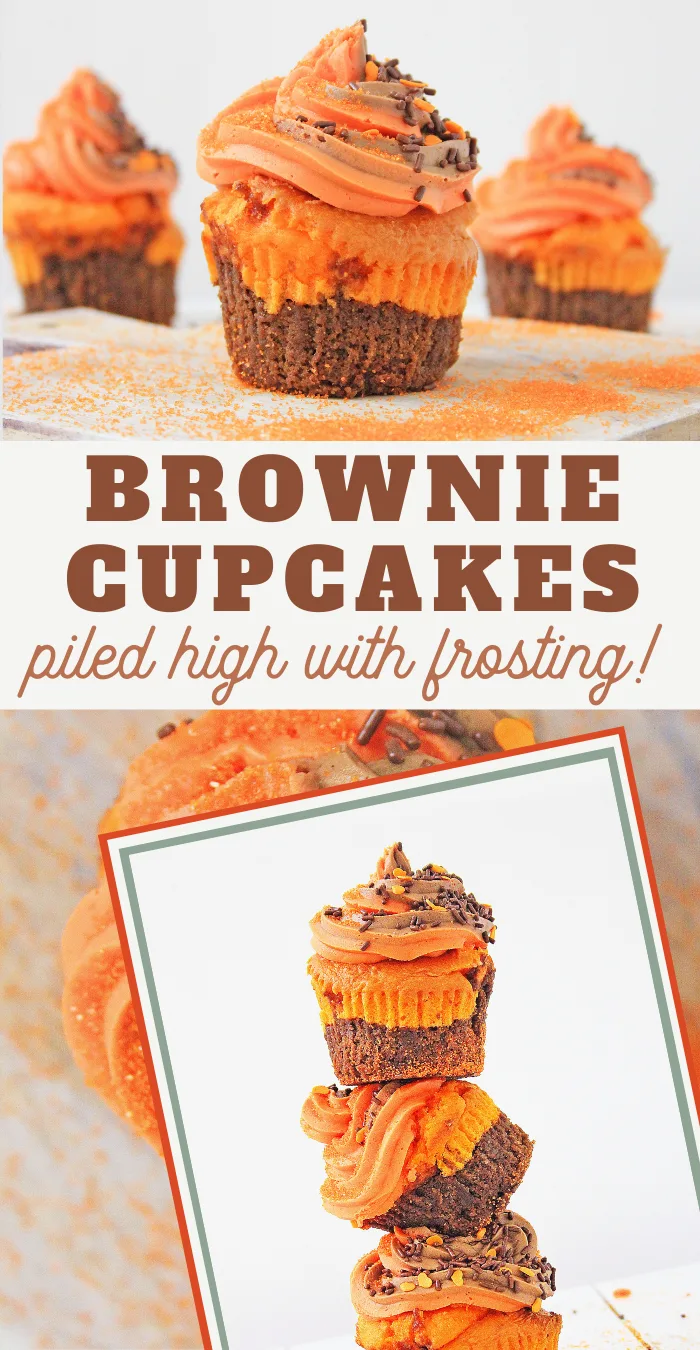 brownie layer orange cupcakes