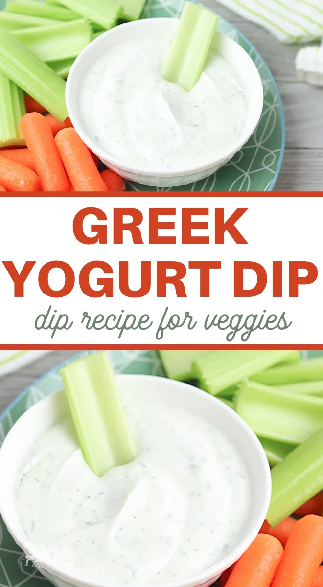 veggie dip recipe of plain greek yogurt and seasonings