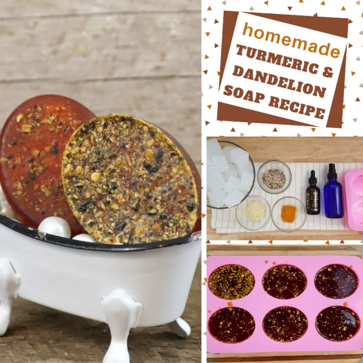 make your own soap recipe with turmeric and dandelion