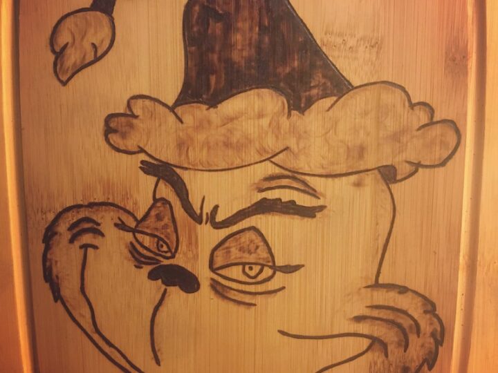 Image for The Grinch Hand Burned Cutting Board