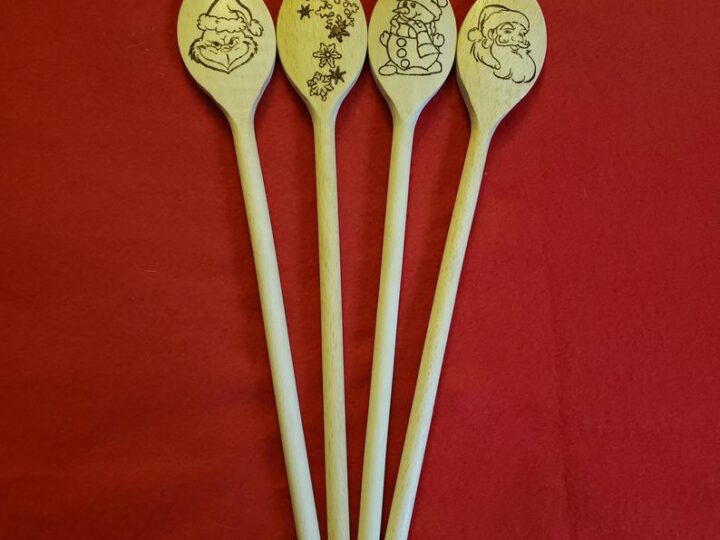 Image for Engraved Wooden Spoon - Wood Burned Spoon - Spoon Set