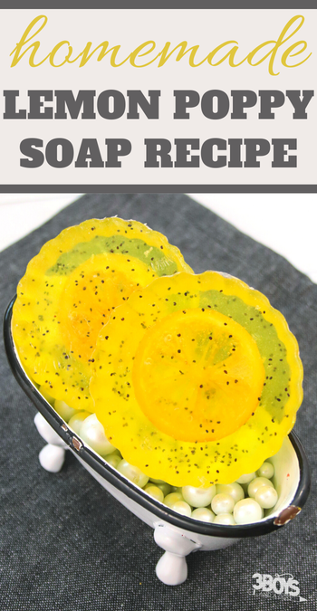 homemade lemon poppy seed soap