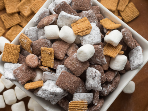marshmallows and graham cracker snack treat