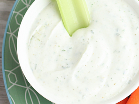 your kids will love eating and helping to make this healthy dip for vegetables