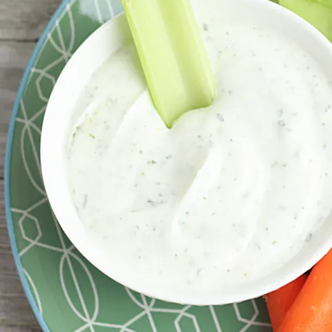your kids will love eating and helping to make this healthy dip for vegetables