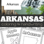 Arkansas Coloring and Handwriting Sheets