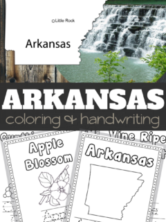 Arkansas Coloring and Handwriting Sheets