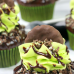 mint cupcakes with ganache