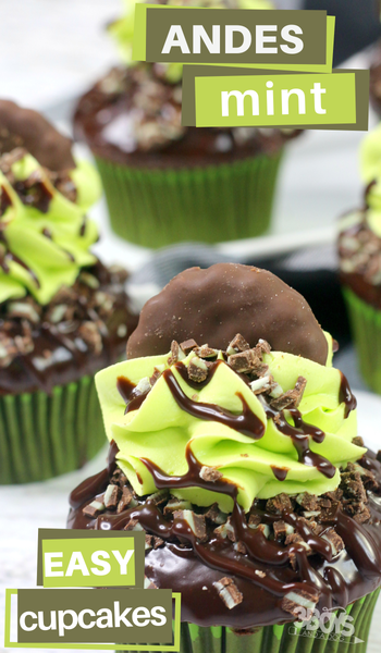 mint cupcakes with ganache