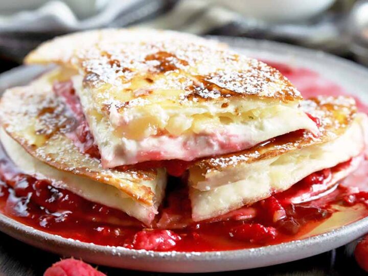 Image for Make a Sweet Double-Decker Cream Cheese, Raspberry, and Pineapple Quesadilla for Dessert