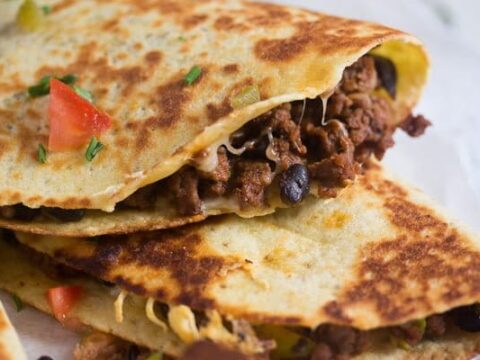 Image for Ground Beef Quesadilla Recipe (with Black Beans)