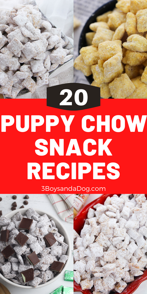 over 20 different puppy chow recipes