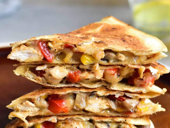 Image for Chicken quesadilla recipe with mushroom bell pepper and corn