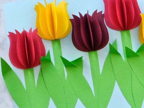 Image for Gorgeous 3D Paper Tulip Flower Craft