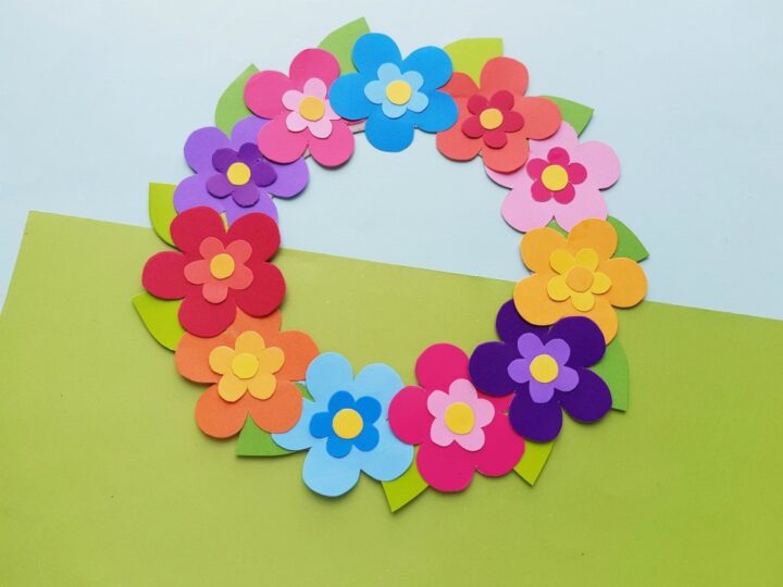 Image for Colourful Paper Flower Wreath Craft 