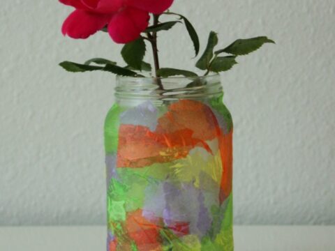 Image for Homemade Tissue Paper Vase Craft