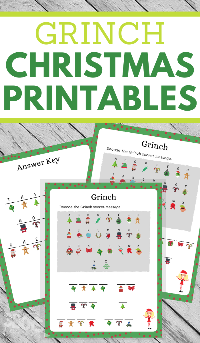 Grinch Decoding Worksheets for Christmastime