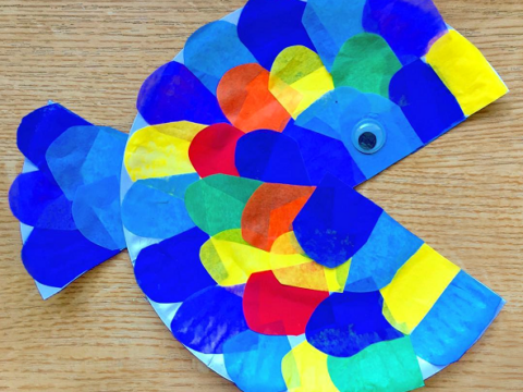 Image for Paper Plate Tissue Paper Fish Craft