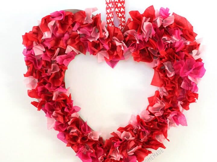 Image for Valentine's Kids Craft: Tissue Paper Heart Wreath