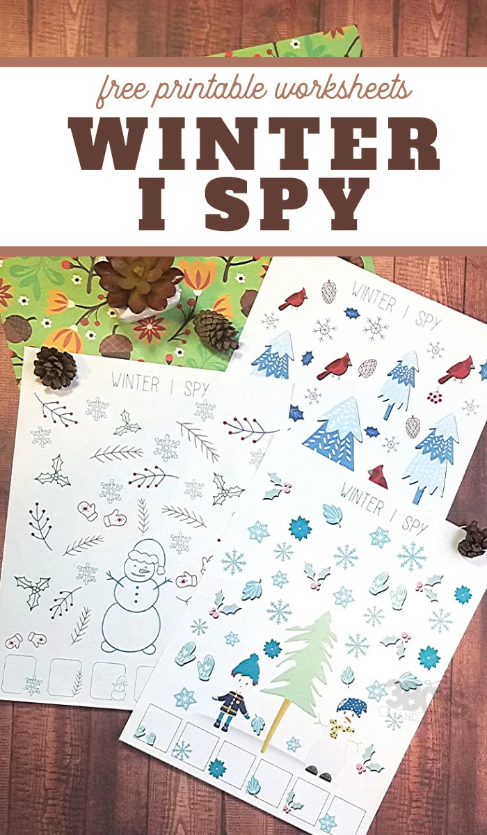 free printable winter themed i spy worksheets
