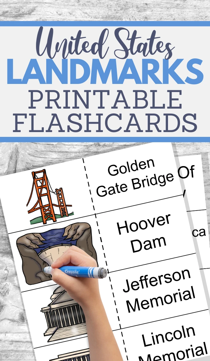 free printable usa landmarks flashcards