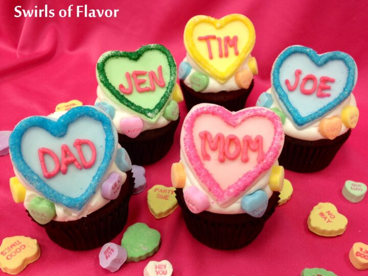 Image for Personalized Conversation Heart Valentine Cupcakes