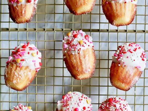 Image for White Chocolate Dipped Madeleine Valentine Cookies