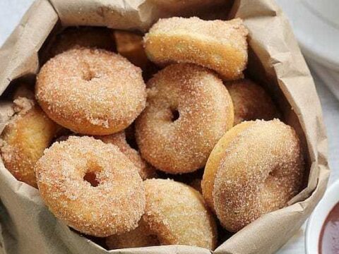 Image for Mini Baked Donut Recipe, Cinnamon Sugar Mini Donuts
