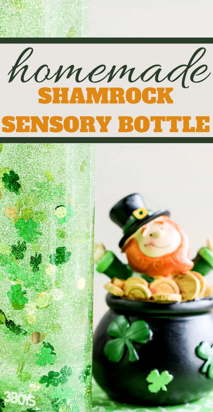 diy sensory bottle to celebrate St Paddys Day