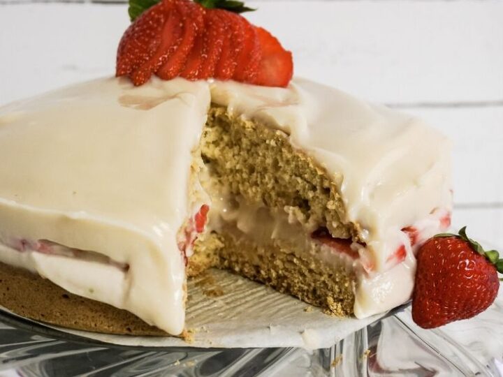 Image for Fresh Strawberry Shortcake Cheesecake Recipe (That's a Hit at Any Party)