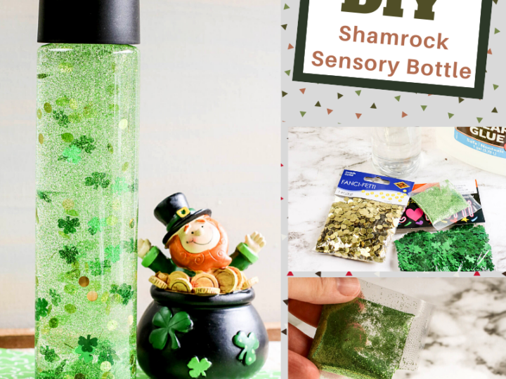 diy shamrocks and gold coins sensory bottle craft