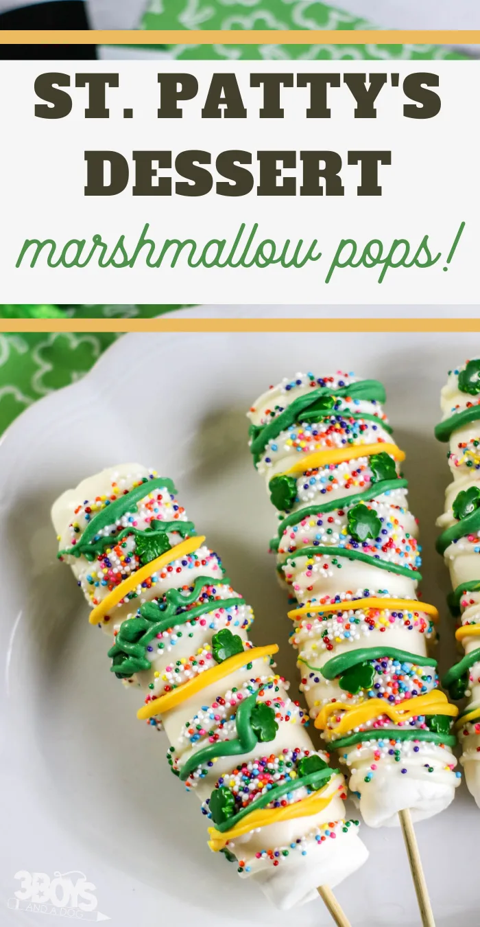 marshmallow pops for st. paddys day