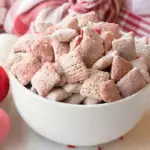 pink and red puppy chow for valentines day