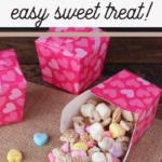 sweet and savory snack mix with fun conversation heart candies
