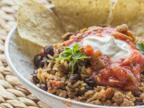 Image for Easy Beef and Bean Taco Rice Skillet