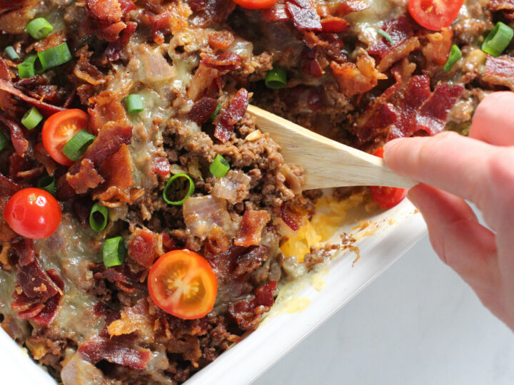 Image for Bacon Cheeseburger Casserole {keto, paleo, Whole30, AIP}