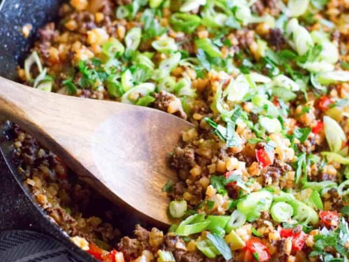 Image for Dirty Cauliflower Rice Recipe -Low Carb, Keto, Gluten-Free, THM S