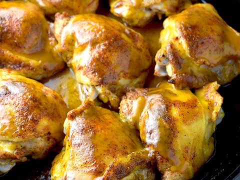 Image for Honey Mustard Baked Chicken Thighs Recipe | She Wears Many Hats