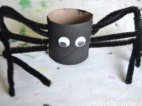 Image for Cardboard Tube Spider Craft for Halloween