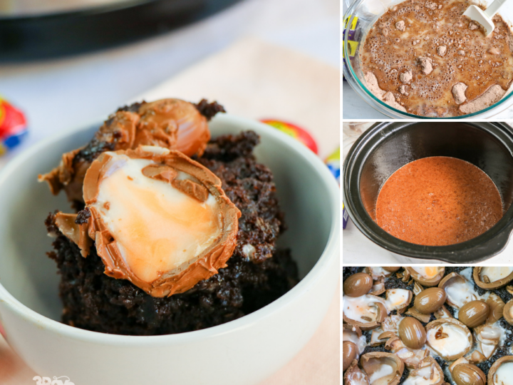 slow cooker chocolate creme egg cake