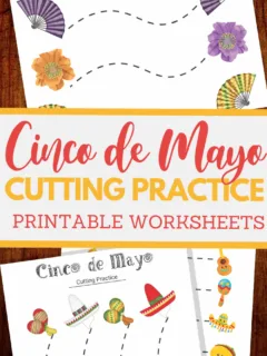 Mexico themed scissor skills sheets for fine motor practice