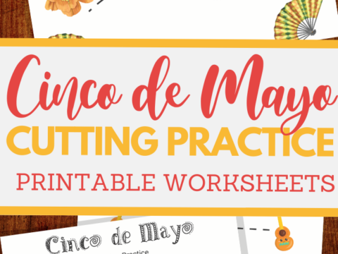 Mexico themed scissor skills sheets for fine motor practice
