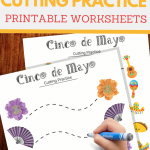 Cinco de Mayo cutting practice worksheets for preschoolers