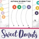 simple cutting worksheets for National Doughnut Day