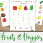 simple cutting worksheets for National Fresh Fruits and Vegetables Month